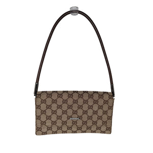 Gucci Vintage Monogram Pochette Flap Shoulder Bag Brown - TheRelux.com