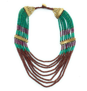 RARE! Vintage Zuni 1970's Multi-Stone Multi-Strand Heishi Necklace