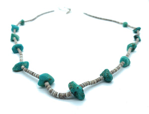 Vintage Navajo Turquoise, Shell Heishi Bead Necklace
