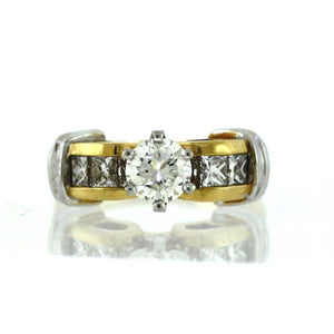 14K 2-Tone Gold 1.45ctw Diamond Engagement Ring - Sz. 4.75
