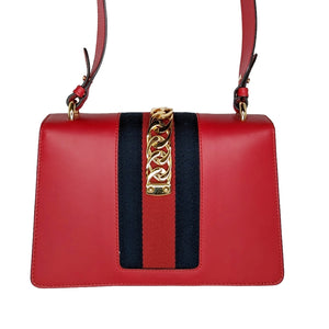 Gucci Leather Small Sylvie Shoulder Bag Red - Luxury In Reach