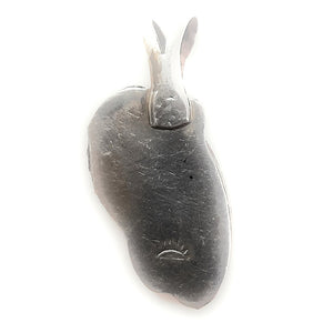 Lone Mountain Turquoise Navajo Sterling Silver Feather Pendant