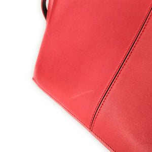 Celine Red Calfskin Leather Tri-fold Small Tote