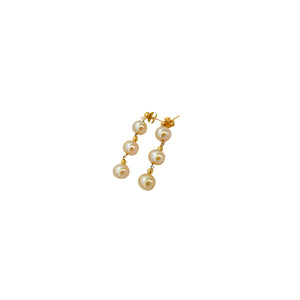 14K Rose Gold & Cultured Pearl Drop Earrings