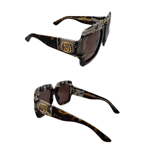 Gucci Snake Print Oversized Sunglasses