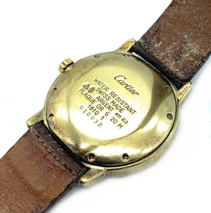AUTHENTIC! Must De Cartier Vermeil 1810 Ronde 33mm Quartz Watch