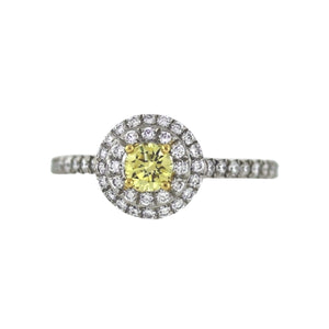 Tiffany & Co. Platinum 18K WG & Yellow Diamond Engagement Ring - Sz. 5.75
