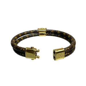 Louis Vuitton Keep It Twice Monogram Canvas Gold Tone Metal Bracelet