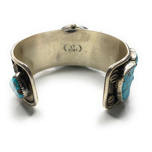 Vintage Zuni Sterling Silver Turquoise Watch Cuff Bracelet - Custom for Catherine