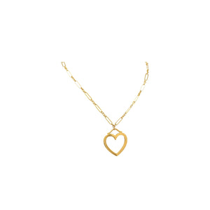 Tiffany & Co. 18K Yellow Gold Open Heart Pendant Necklace