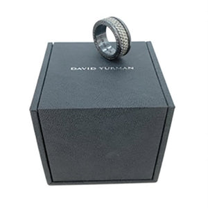 David Yurman Sterling Silver & Black Titanium Pavé Diamond Men's Ring - Sz. 8.75