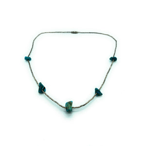 Vintage 1970's Navajo Sterling Silver Bead & Turquoise Choker