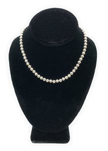 Classic Sterling Silver Bead Ball Necklace - 15in.