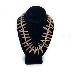 Vintage Natural Seashell & Long Shell Bead Necklace