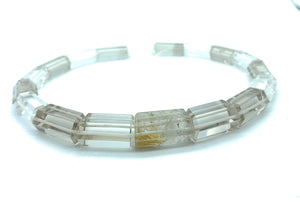 Large Faceted Rutilated Quartz Crystal Necklace