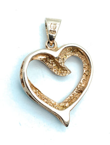 Gold Plated 925 Sterling Silver & Opal Open Heart Pendant
