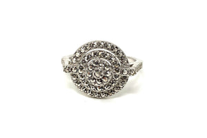 Oval Marcasite Cluster Halo Ring sz  8"