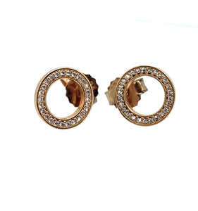 JARED 14K Rose Gold & 0.25ctw Diamond Pandora Earrings