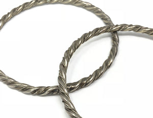 Set Of 3 Twisted Sterling Silver 925 Bracelets 41.8 Grams