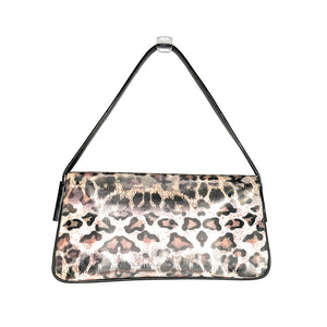 Dolce & Gabbana Metallic Snakeskin Studded Flap Leopard Print Calf Hair  Shoulder Bag