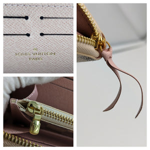 Louis Vuitton Damier Azur Clemence Wallet Rose Ballerine Pink