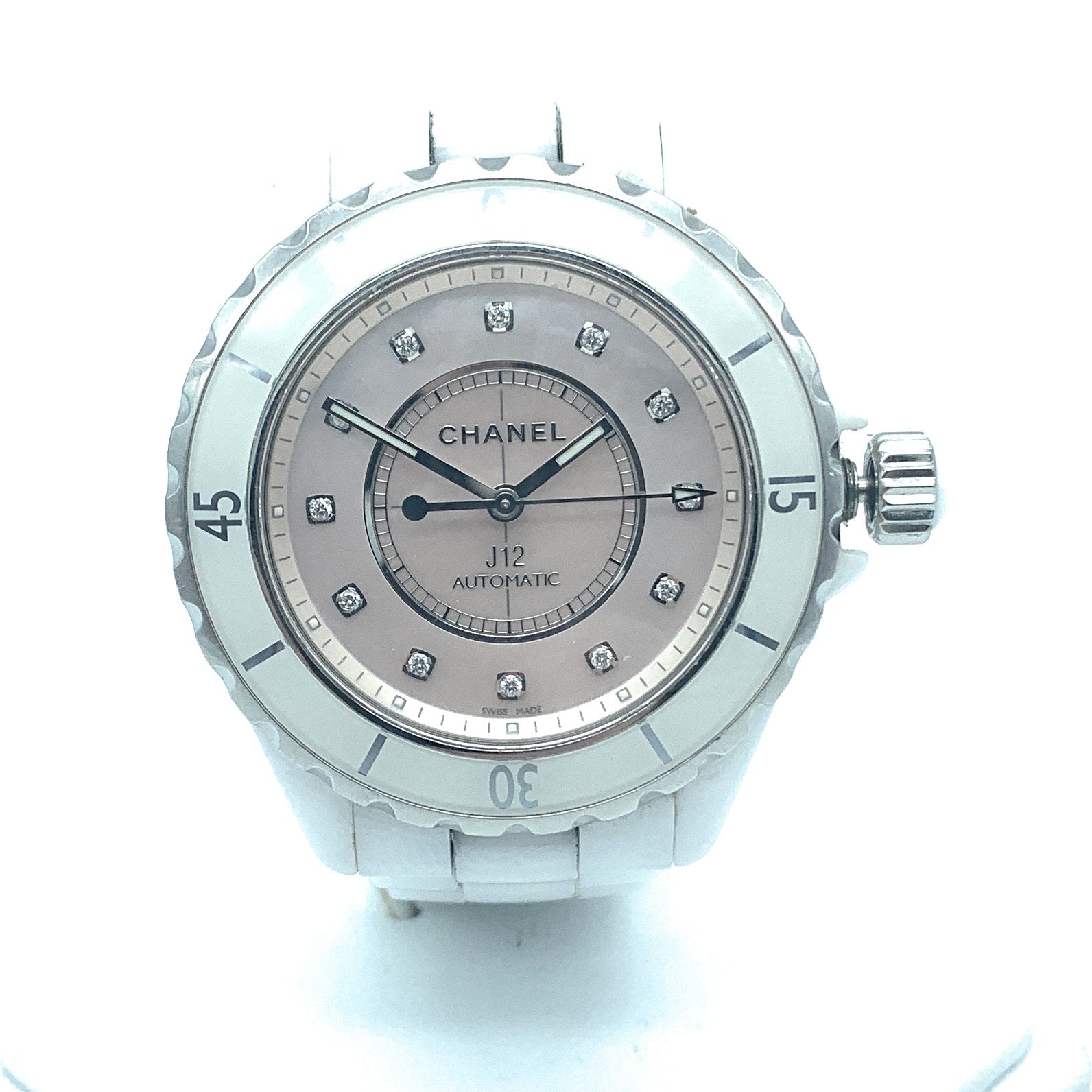 CHANEL Limited Edition Ceramic & Diamond 38mm J12 Automatic Watch White -  TheRelux.com