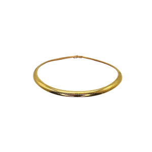 14K Yellow Gold 7.5mm Omega Chain Choker Necklace