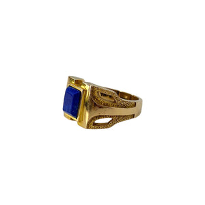 14K Yellow Gold Lapis Lazuli Ring - Sz. 7.75
