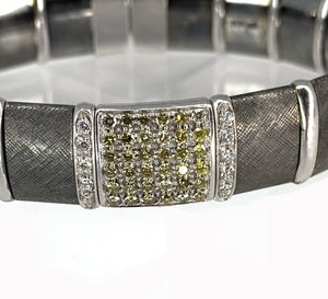 Lecil Henderson 18K Black & White Gold & Diamond Euro-Flex Cuff Bracelet