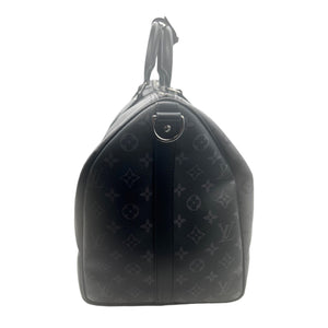 Louis Vuitton Keepall Bandouliere 50 Monogram Eclipse Grey LV Weekend Travel  Bag