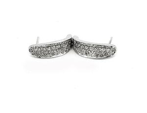 18K White Gold & Diamond Half-Moon Drop Earrings