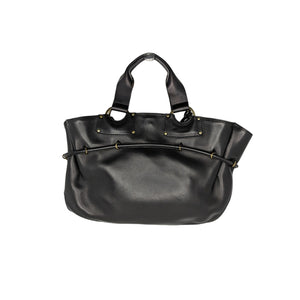 Gucci Vintage Black Leather Top Handle Bag