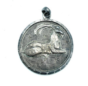 Vintage Sterling Silver Capricorn Zodiac Amulet