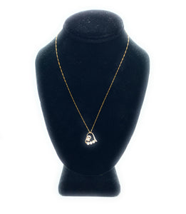 14K Yellow Gold, Pearl & Diamond Heart Pendant Necklace