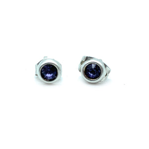 Sterling Silver 0.28ctw Amethyst Solitaire Stud Earrings