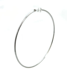 14K Solid White Gold 72mm Large Hoop Earring