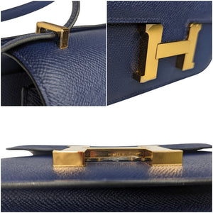 Hermès Bleu Saphir Epsom Mini Constance 18 Crossbody