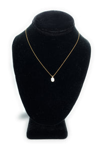 14K Yellow Gold OPal & 0.005ct Diamond Pendant Necklace