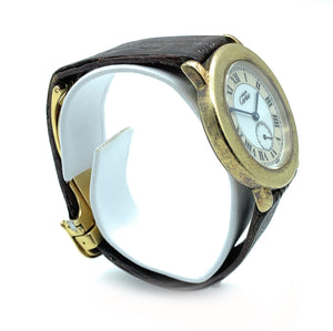 AUTHENTIC! Must De Cartier Vermeil 1810 Ronde 33mm Quartz Watch