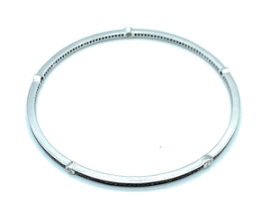 18K White Gold 1.50ctw Diamond Thin Bangle Bracelet - Sz. 8