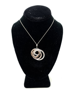 Tiffany & Co. Sterling Silver & Rubedo Metal Interlocking Pendant Necklace