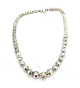 Tiffany & Co Sterling Silver Graduated Bead Necklace