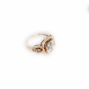 Le Vian Women's 14K Rose Gold 1.00ctw Chocolate Diamond Halo Engagement Ring - Sz. 4.5