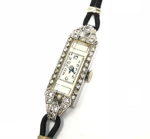 Vintage Estate Platinum Diamond Watch 14K White Gold Clasp
