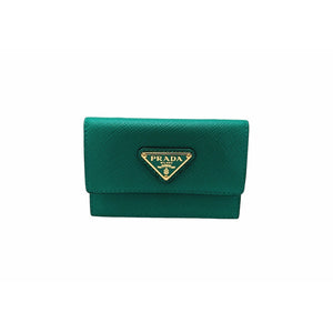 Prada Mango Saffiano Lux Leather Card Holder