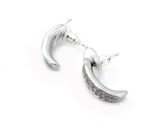 18K White Gold & Diamond Half-Moon Drop Earrings