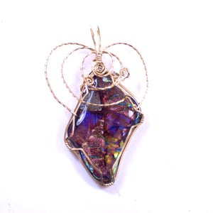 Pink and Purple Rainbow Color Stone Jewelry Pendant Charm