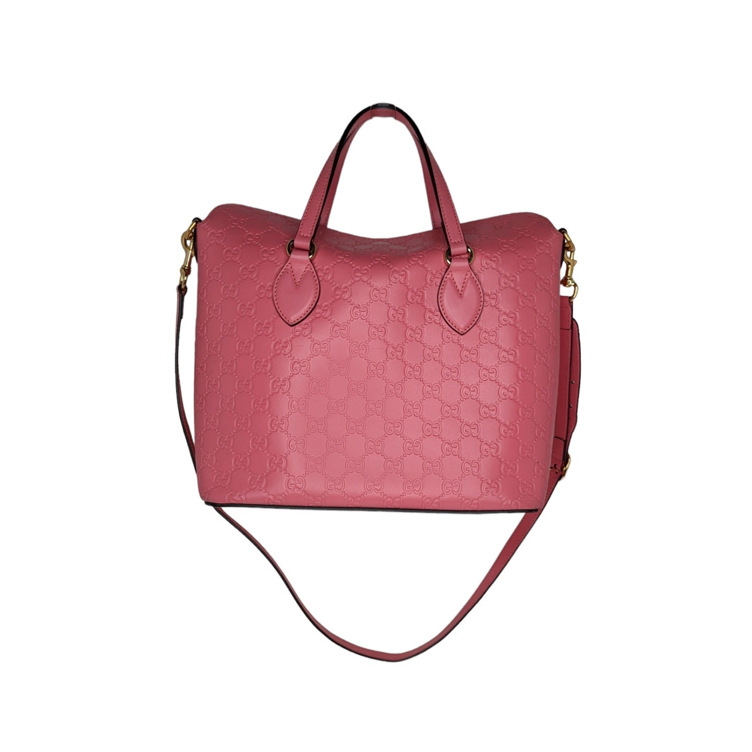 Gucci Pink Signature Guccissima Leather Top Handle Bag - TheRelux.com