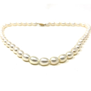 Cultured Fresh Water Strung Pearl and 14k Gold Filigree Clasp Necklace