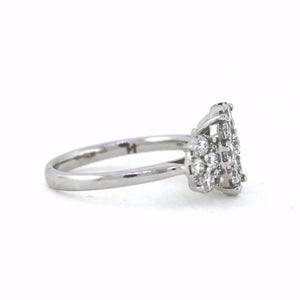 18K White Gold 1.39ctw Multi Stone Trilogy Style Diamond Engagement Ring - Sz. 6¼